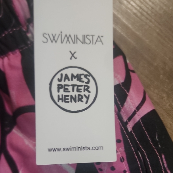 Swiminista X James Henry Pink Swim Shorts - Picture 2 of 8